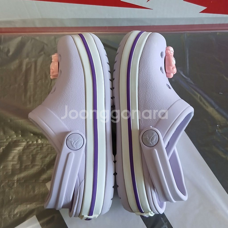 크록스c6 130 라벤더 지비츠포함--5