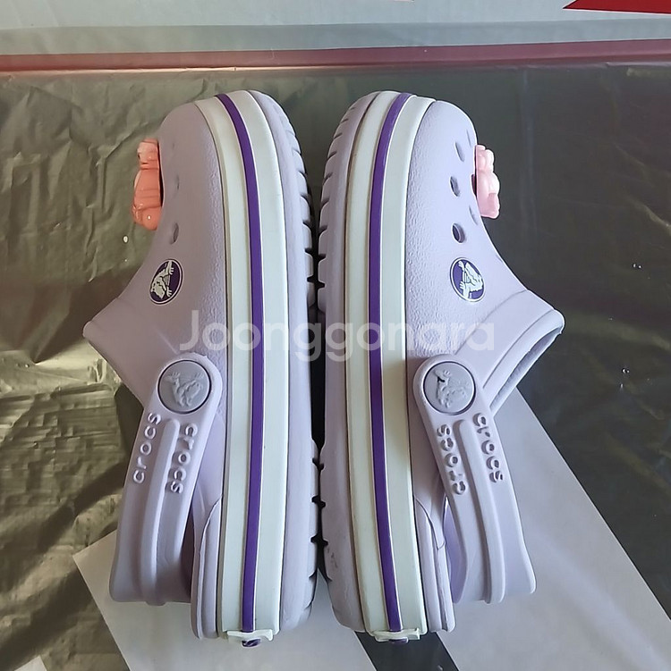 크록스c6 130 라벤더 지비츠포함--6