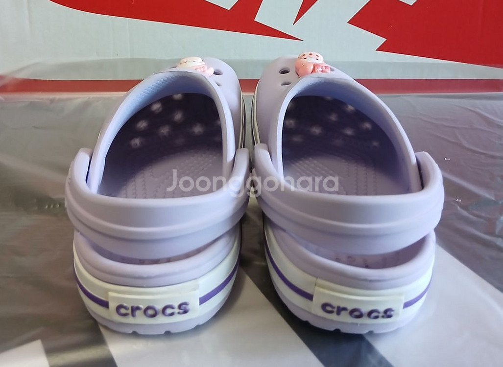 크록스c6 130 라벤더 지비츠포함--4