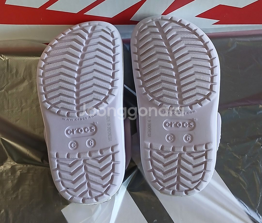 크록스c6 130 라벤더 지비츠포함--7