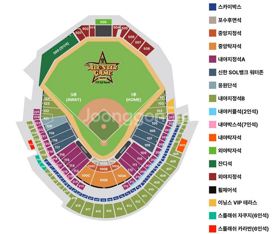 KBO올스타전 1루내야지정석A 2연석--0