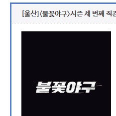 불꽃야구 울산문수 불꽃석 앞뒤로 2연석