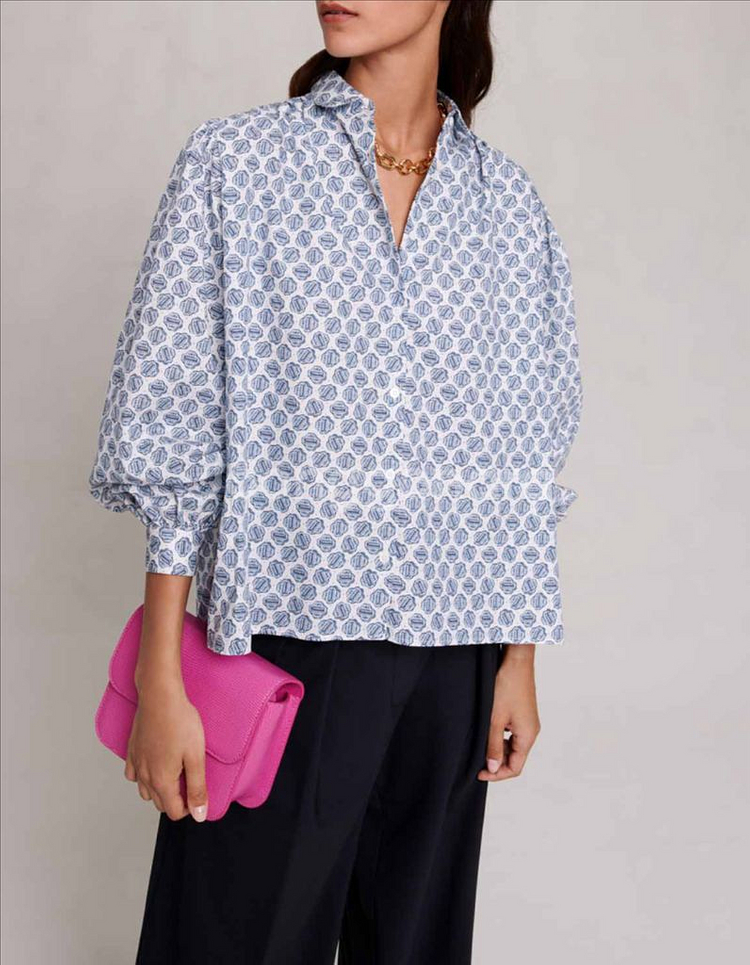 마쥬 모노그램 프린트 셔츠--0