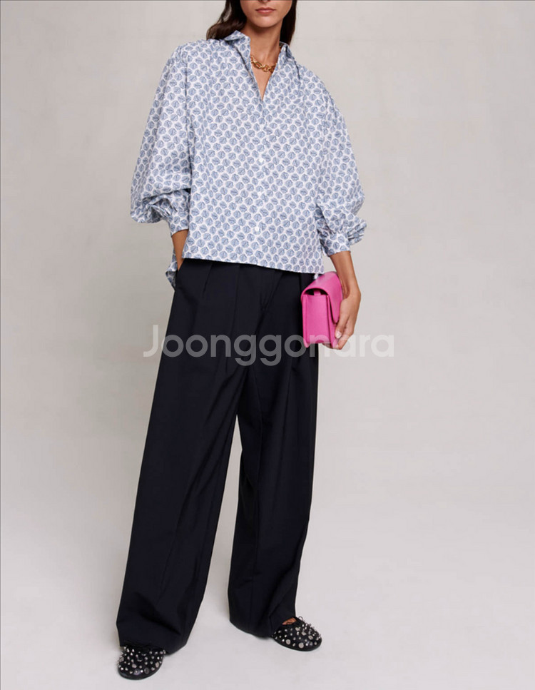 마쥬 모노그램 프린트 셔츠--1