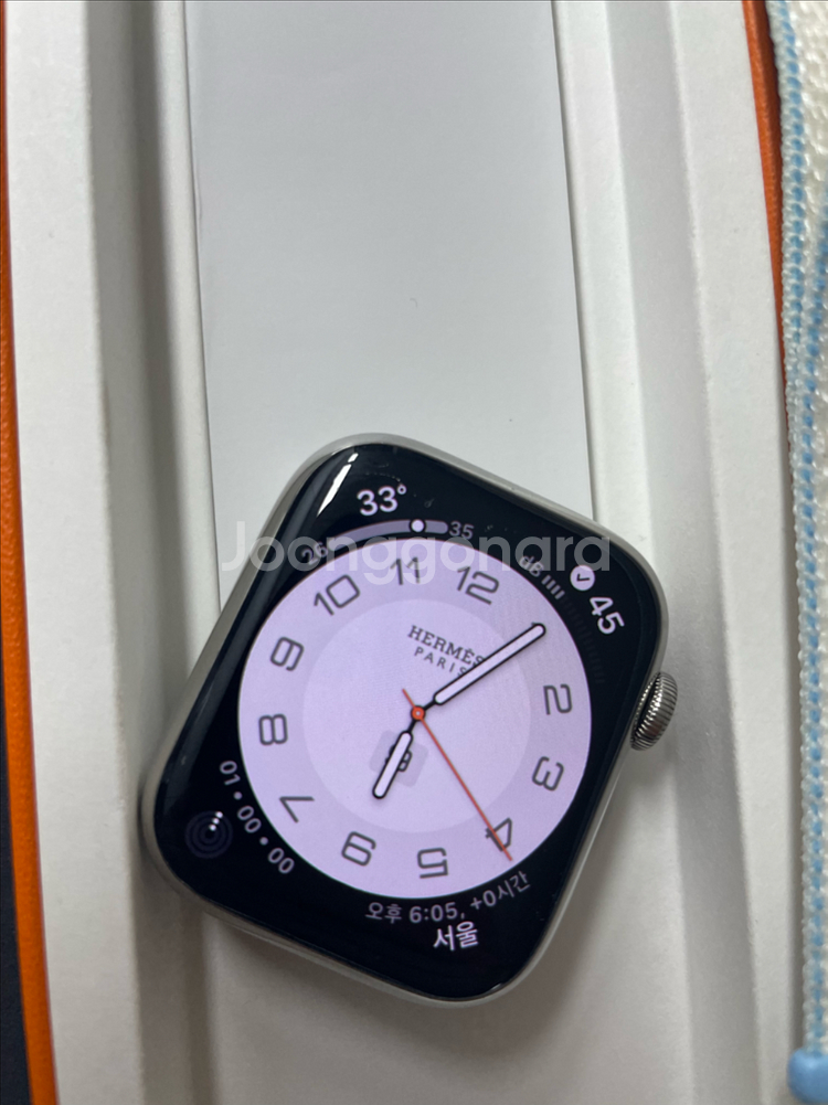 애플워치7에르메스 실버 45mm S급--1