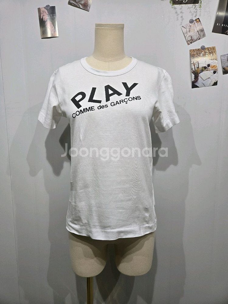 꼼데가르송 반팔 티셔츠 라운드넥 반팔티 흰티 면티--2