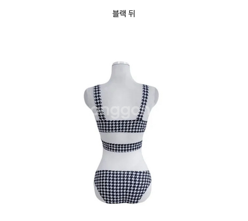 하운드 체크 비키니 수영복--5