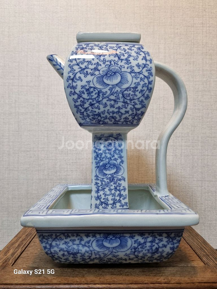 중국 청화백자 유등 도자기 - 높이22cm--1