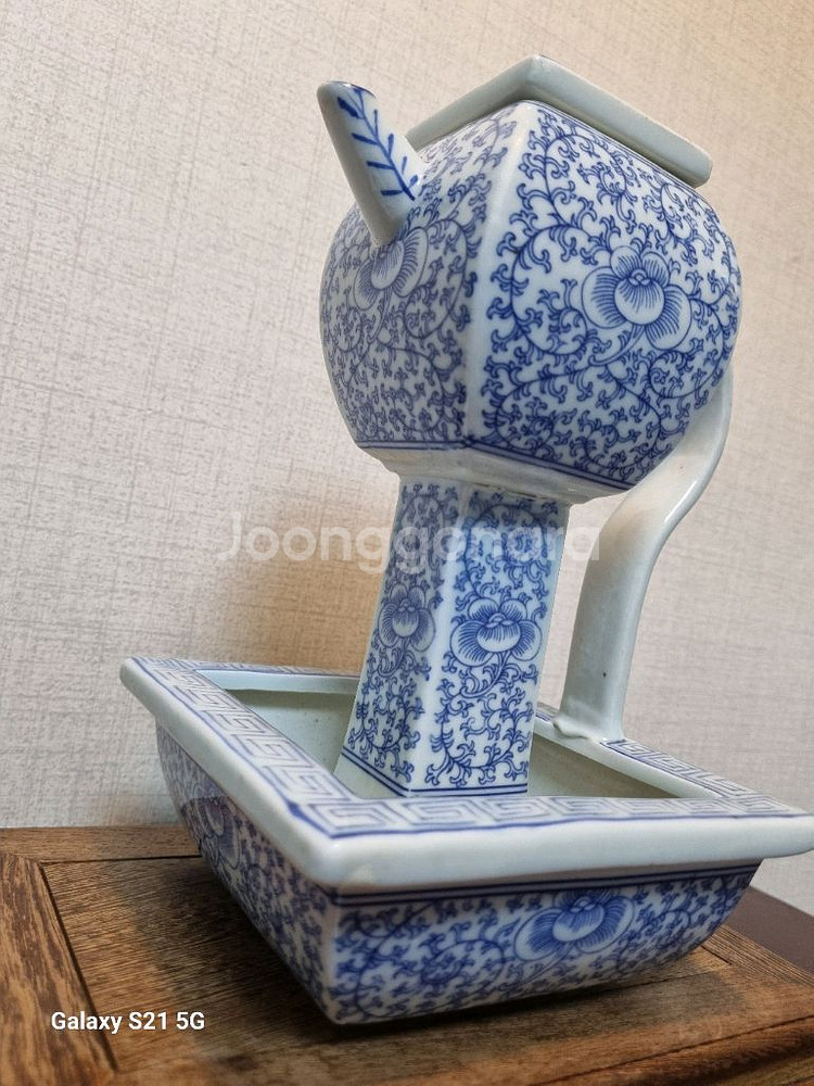 중국 청화백자 유등 도자기 - 높이22cm--3