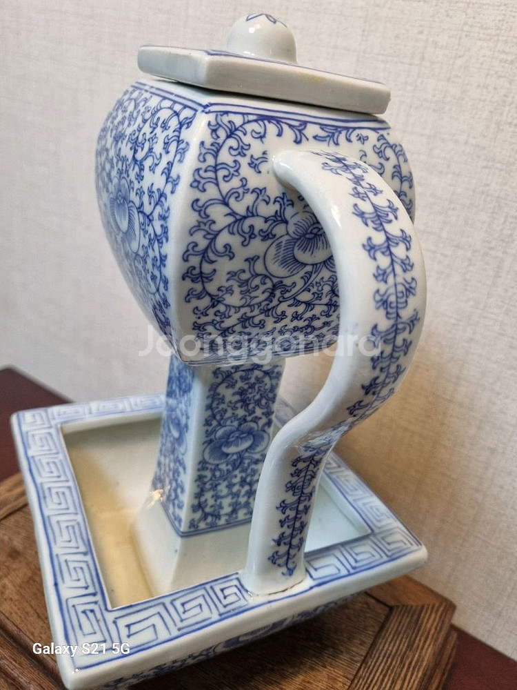 중국 청화백자 유등 도자기 - 높이22cm--4
