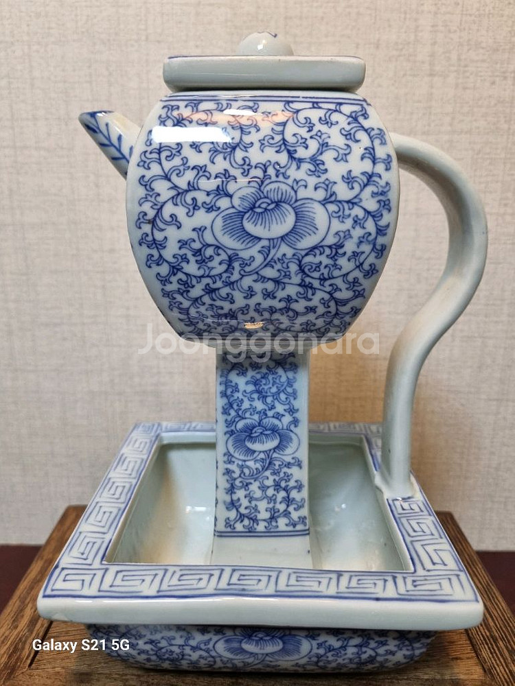 중국 청화백자 유등 도자기 - 높이22cm--9