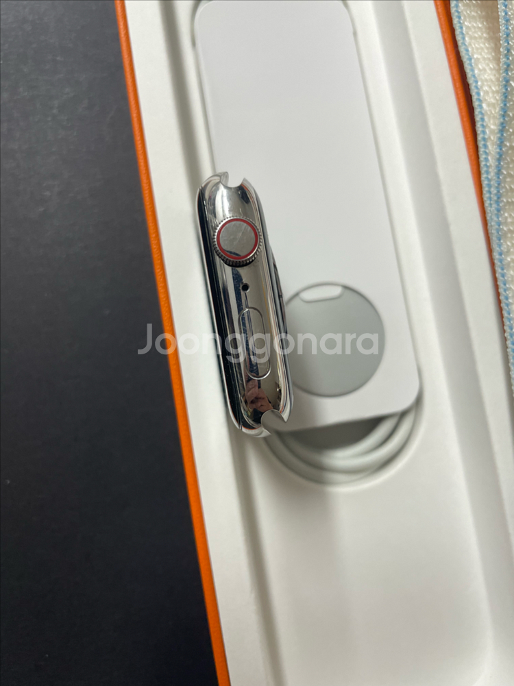 에플워치7에르메스 45mm 실버 S급--1