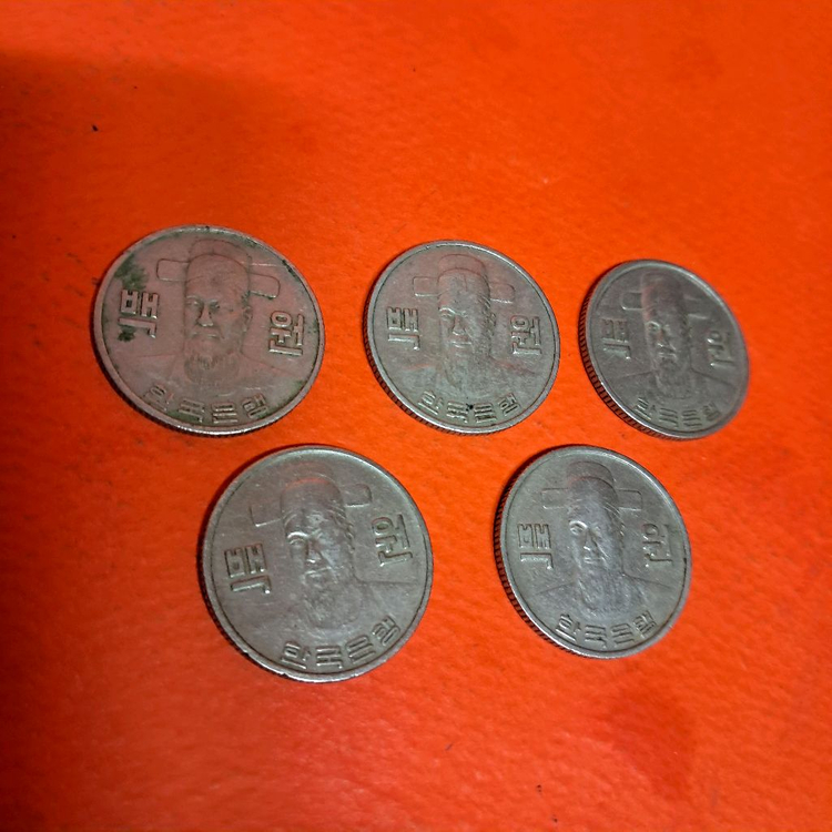 1977년 100원 동전 이미지