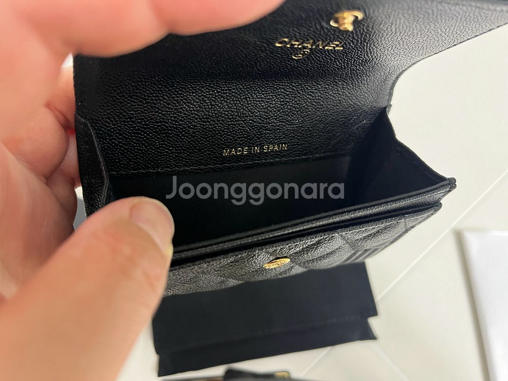 미사용 샤넬 보이똑딱이 카드지갑 판매(엔틱 금장)--3
