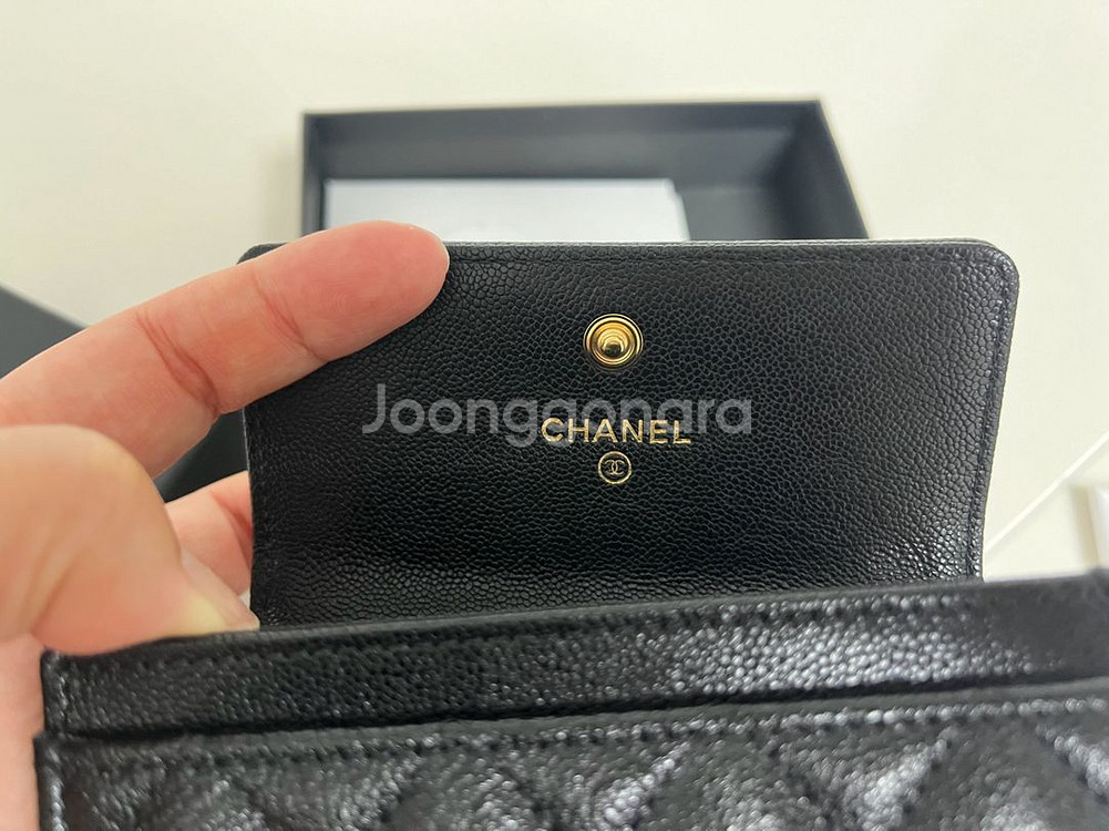 미사용 샤넬 보이똑딱이 카드지갑 판매(엔틱 금장)--2
