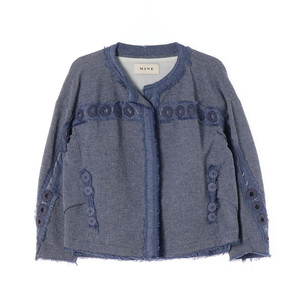 [XS]마인 노카라 데님 프린지 데님재킷