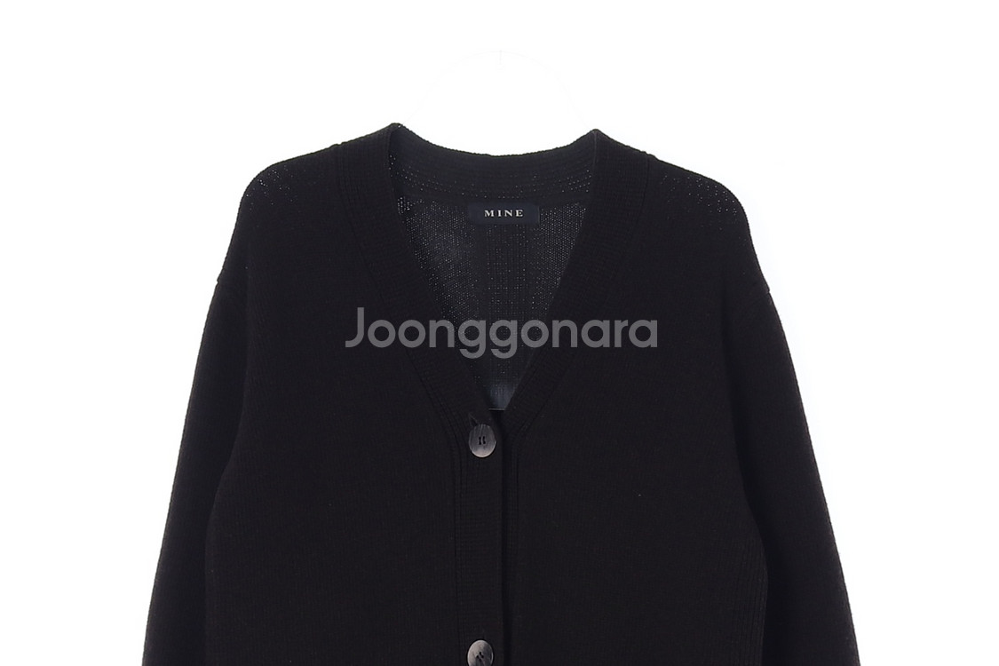 [S]마인 울캐시미어88% 브라운 헤비 울 니트 롱 가--1