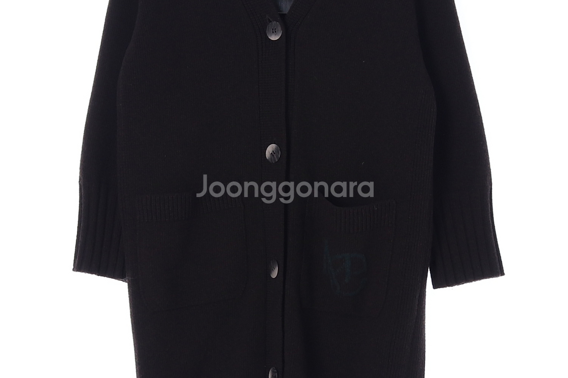 [S]마인 울캐시미어88% 브라운 헤비 울 니트 롱 가--2