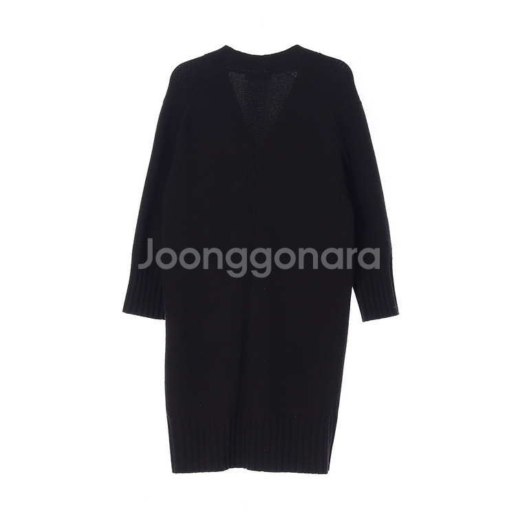 [S]마인 울캐시미어88% 브라운 헤비 울 니트 롱 가--4