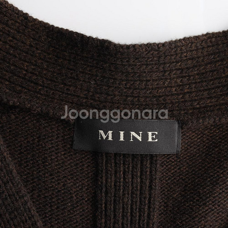 [S]마인 울캐시미어88% 브라운 헤비 울 니트 롱 가--5