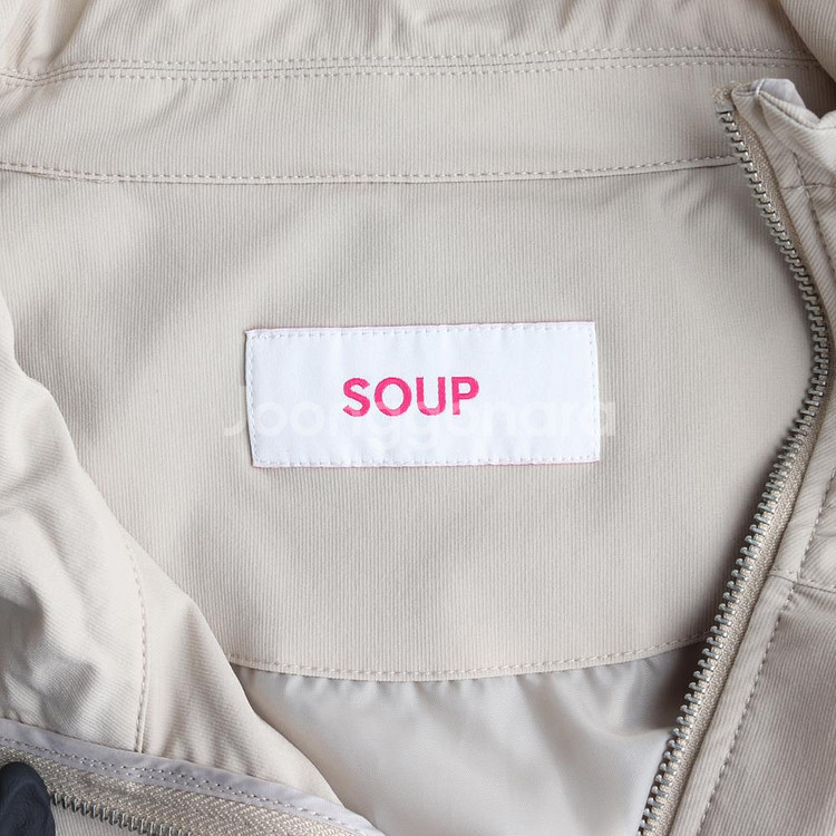 [S]SOUP숲 베이지 하이넥 숏 집업 자켓 재킷--5