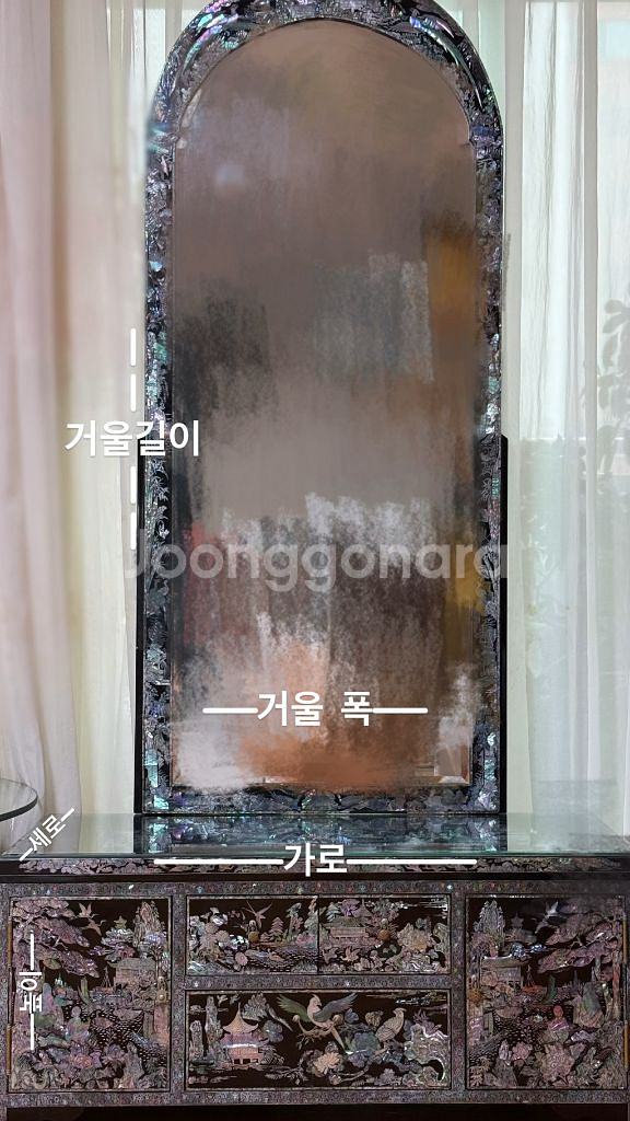 네고가능 고가구 나전칠기 화장대 겸 수납장--0