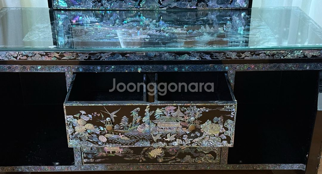 네고가능 고가구 나전칠기 화장대 겸 수납장--2