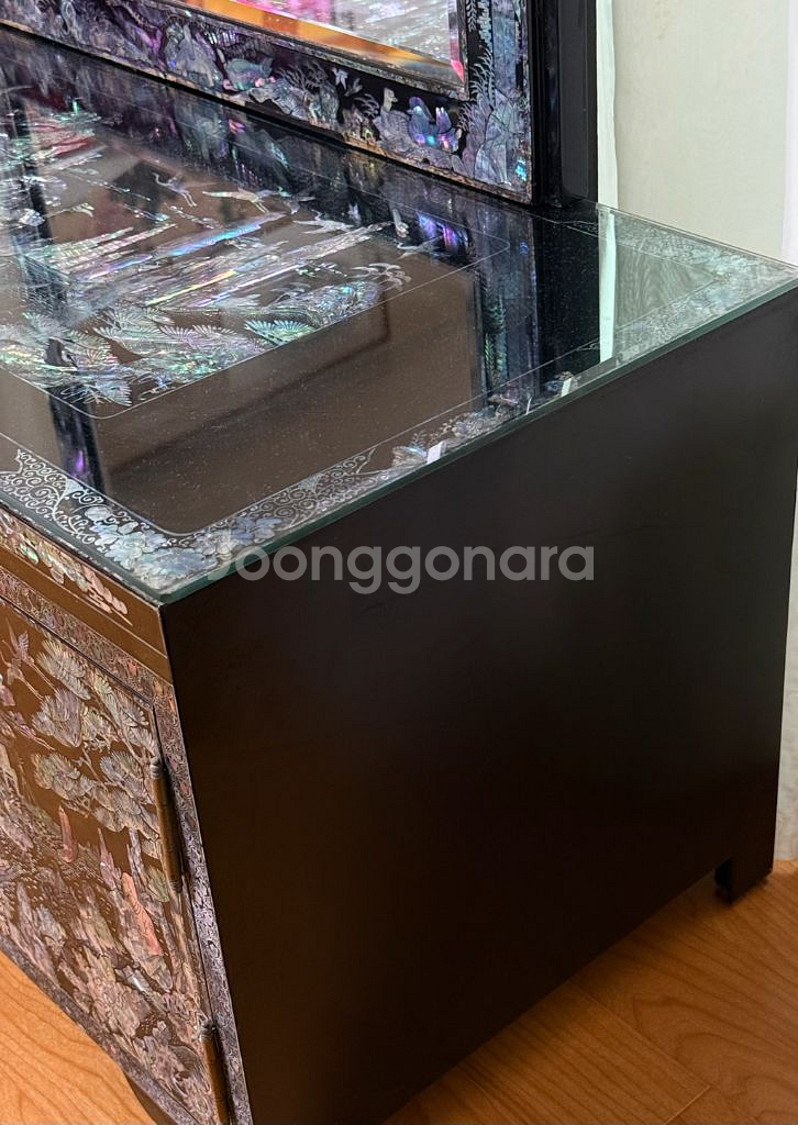 네고가능 고가구 나전칠기 화장대 겸 수납장--5