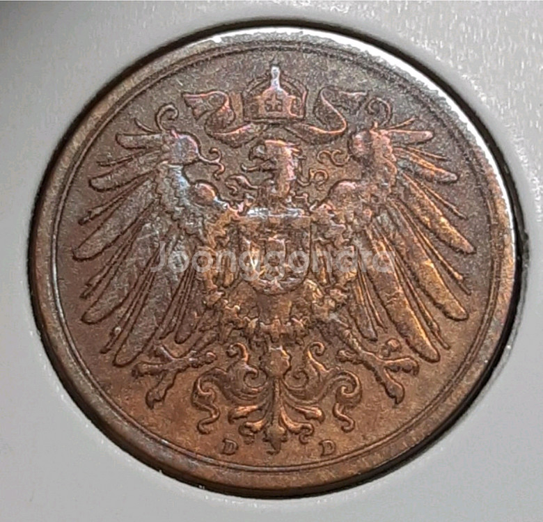 독일 1908년 2페닝.외국주화 주화 화폐 동전--0