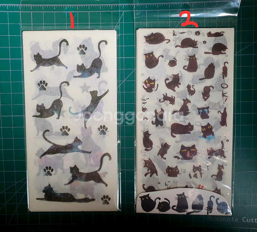 (처분) 다꾸 고양이 스티커 6장 2종(칼선o)--0