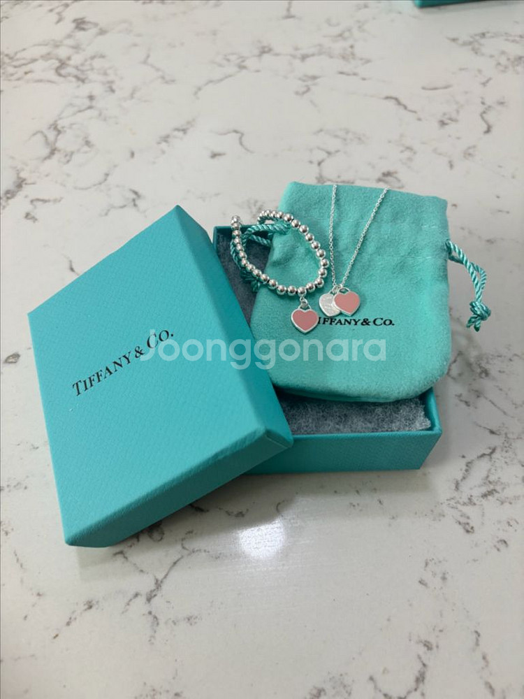 티파니앤코 리턴 투 티파니 더블하트 핑크 목걸이, 팔찌--0
