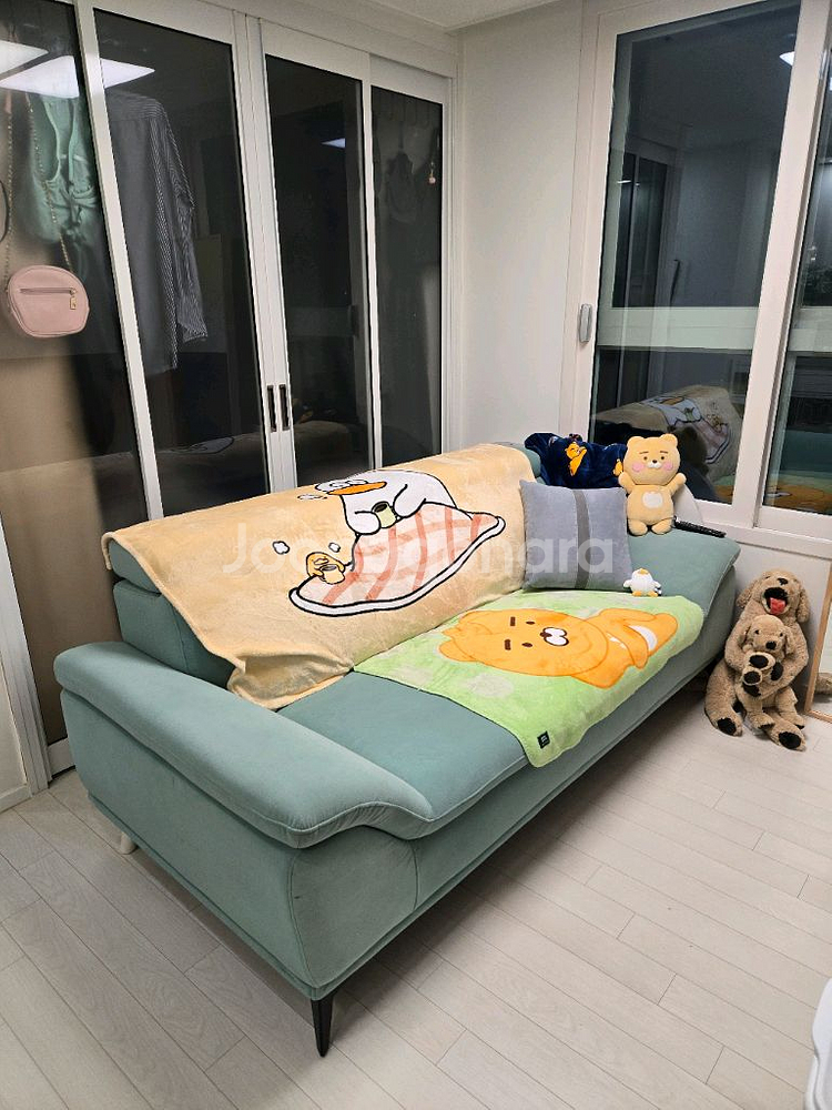 민트색 2인용 쇼파--0
