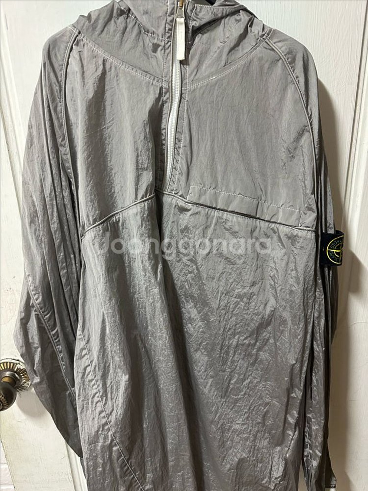 스톤아일랜드 나일론메탈 후드 아노락 실버 그레이 2xl--0