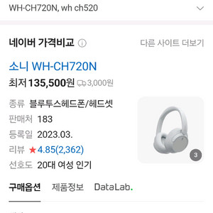 미개봉 소니 헤드폰 화이트