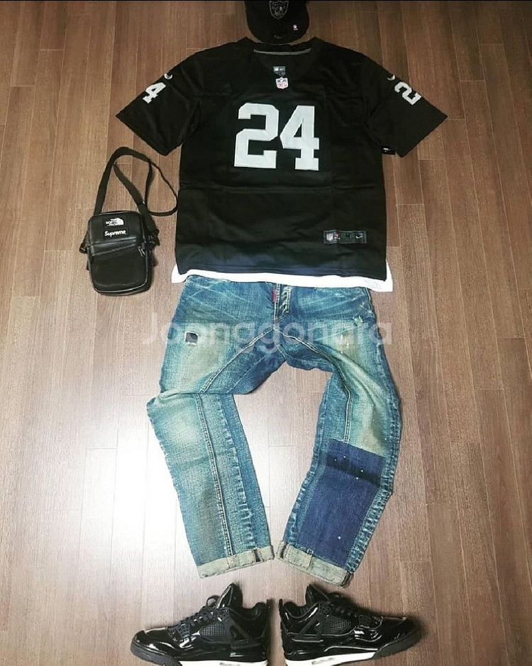나이키 nfl져지 새제품.레이더스 풋볼져지 슈프림 스투--9