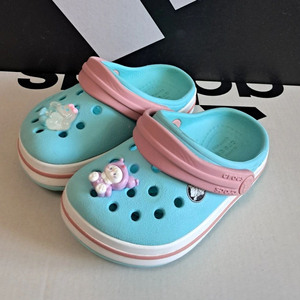 크록스c5 120 블루 지비츠포함