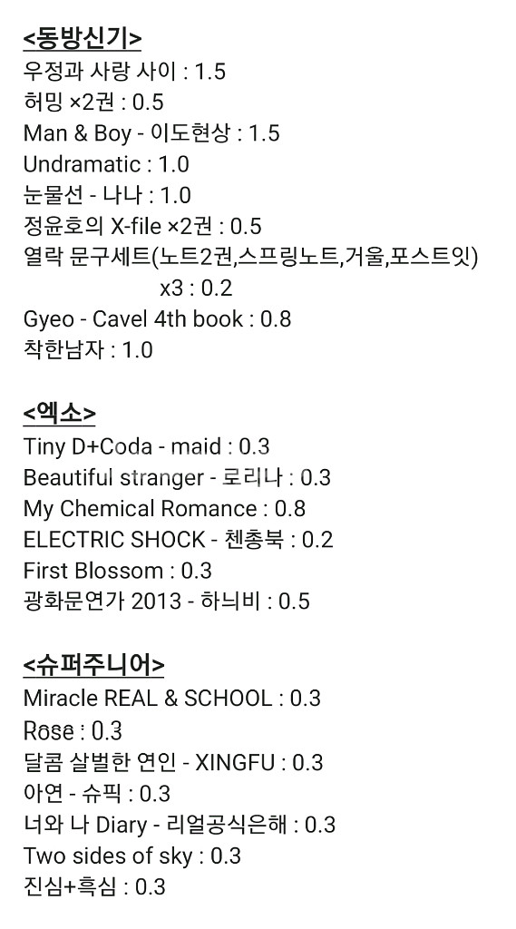 동방신기 엑소 슈퍼주니어 구동방 팬북 팬픽 소장본 유수--0