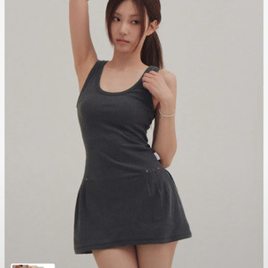 포어링 스터드 미니 드레스 원피스