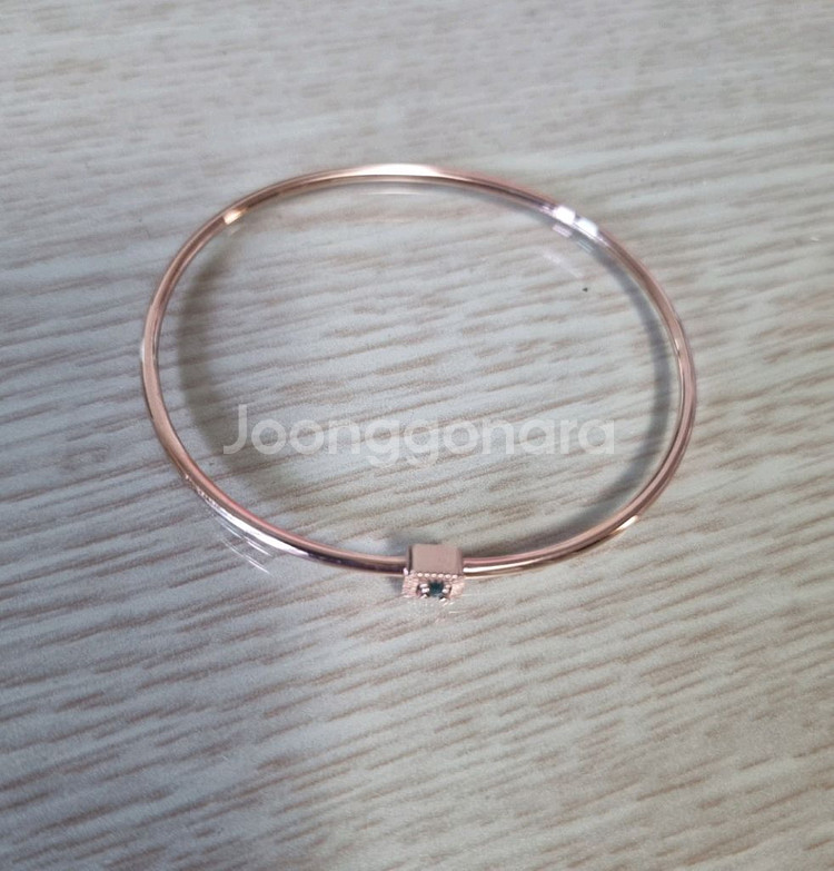 14k 로즈골드 청다이아 뱅글팔찌--1