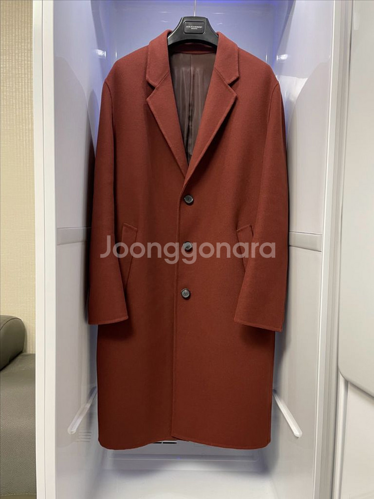솔리드옴므 오렌지 세미오버핏 핸드메이드 코트 48사이즈--0