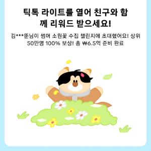 틱톡 소원꽃 미접 5개