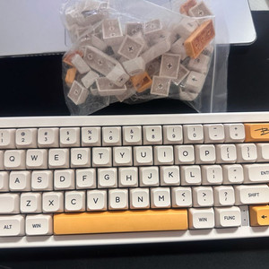 gmk67 화이트 + 사오파오 밀크허니비 키캡