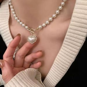 발레코어 펜던트 하트 진주 목걸이