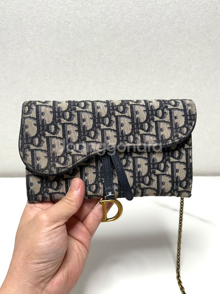 (백화점)디올 오블리크 새들 WOC 체인 지갑 크로스백--1