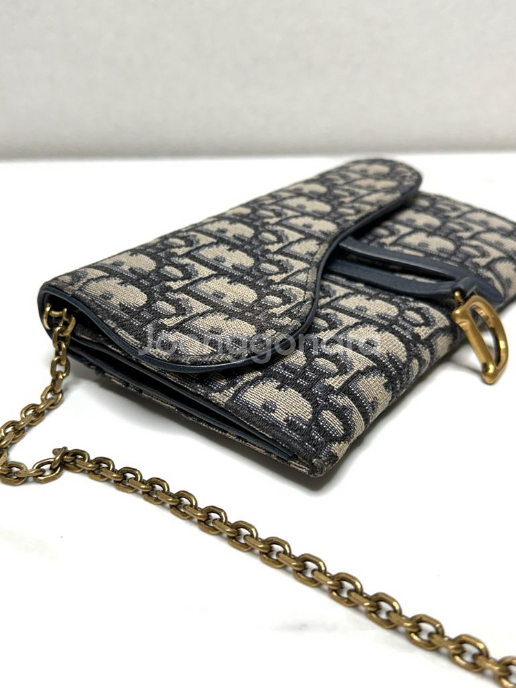 (백화점)디올 오블리크 새들 WOC 체인 지갑 크로스백--4