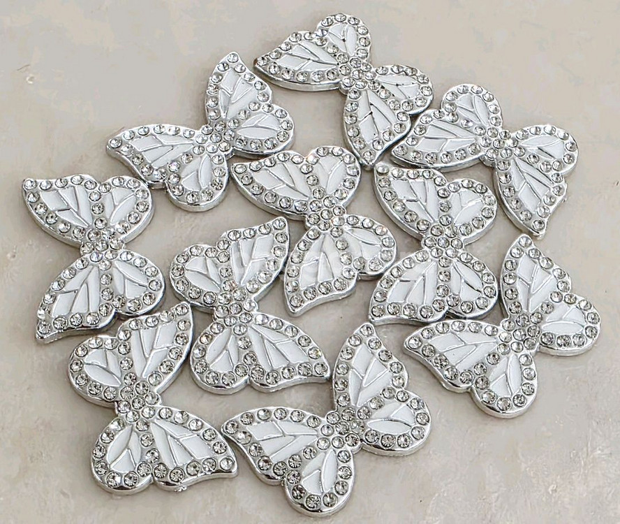 파츠 나비 실버화이트 10개 일괄--0