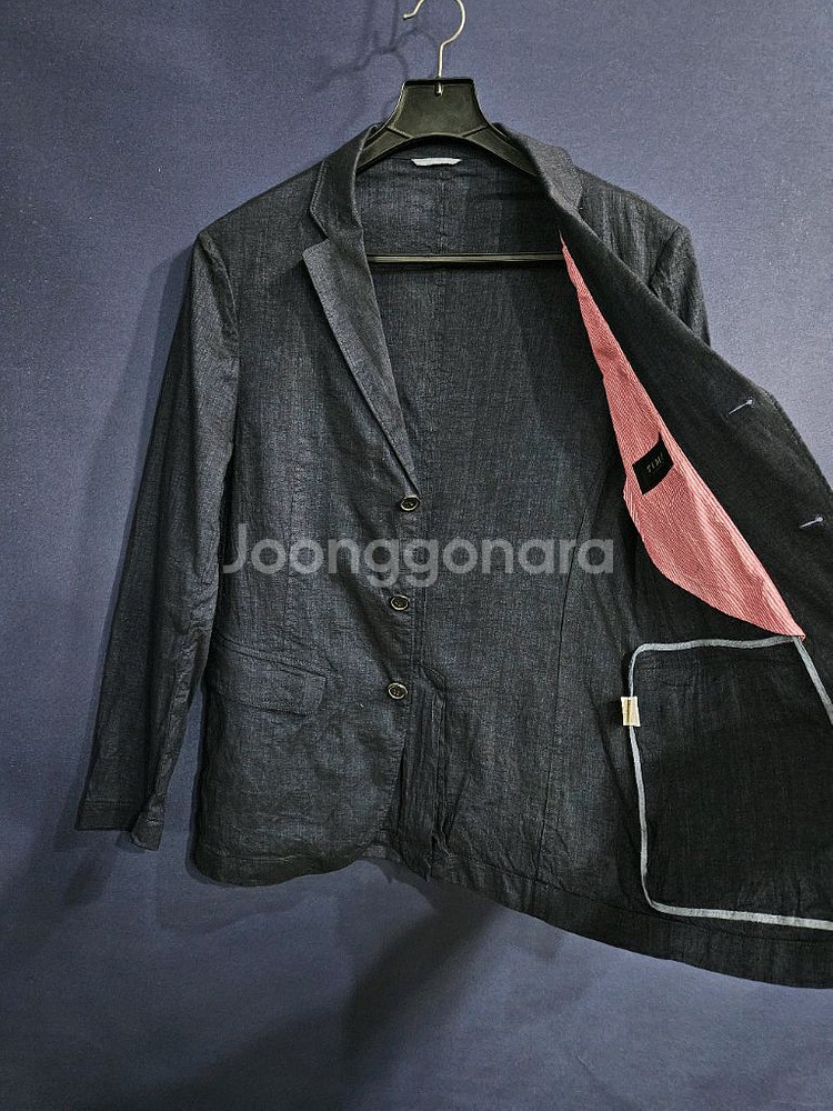 타임옴므 차콜컬러 남성 슬림핏 100 마혼방 정장자켓--7