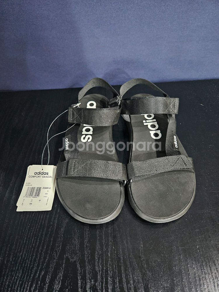 아디다스 블랙컬러 남성 260 컴포트 샌들--0