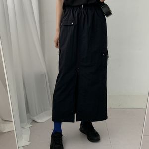 마이네임이즈 데브 카고 롱 밴딩 스커트 블랙