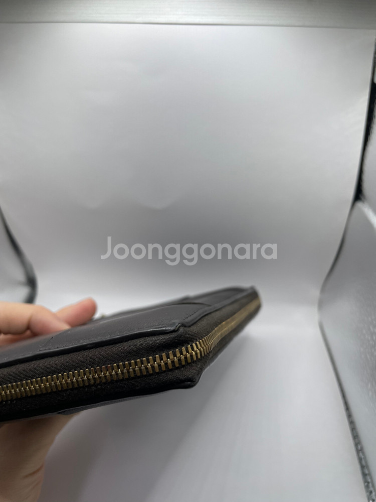 [감정서] 보테가베네타 맥시 지퍼돌이 장지갑 다크 브라--7